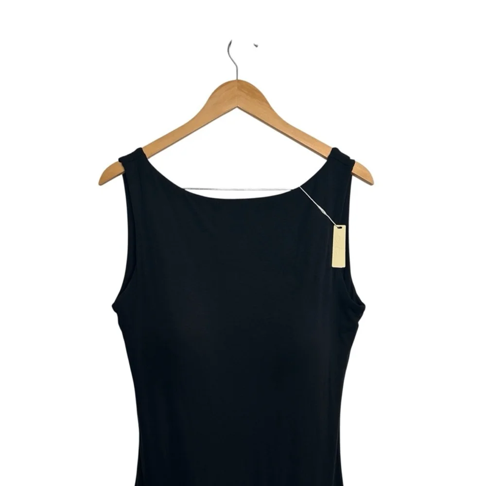 OGL Black Cooling Open Back Bandless Brami Boat Neck Mini Dress LBD Size XL - Picture 5 of 12